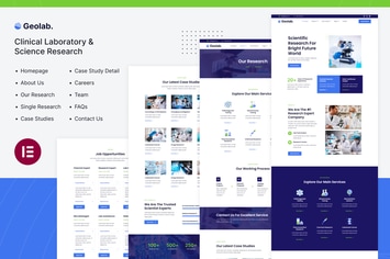 Geolab | Clinical Laboratory & Science Research Elementor Template Kit