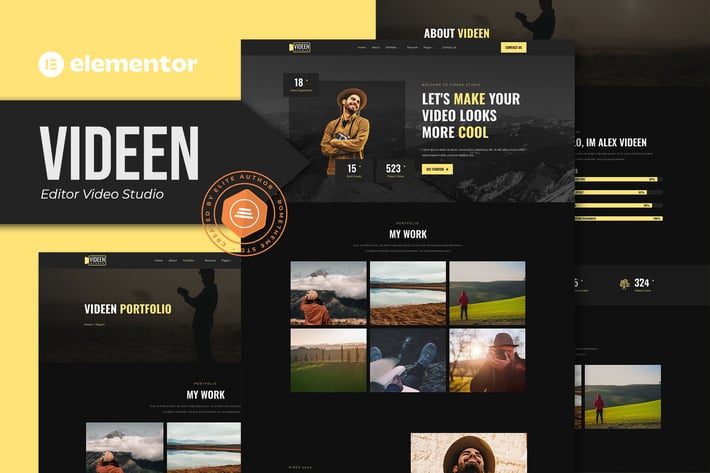 Videen - Video Editor Studio Elementor Template Kit
