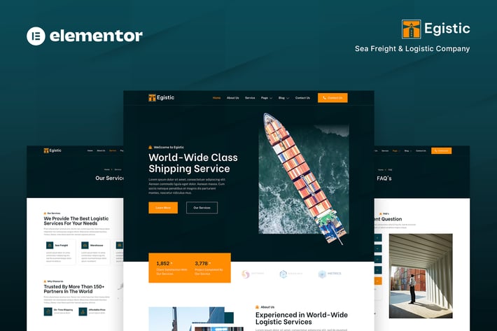 Egistic - Sea Freight & Logistic Company Elementor Template Kit