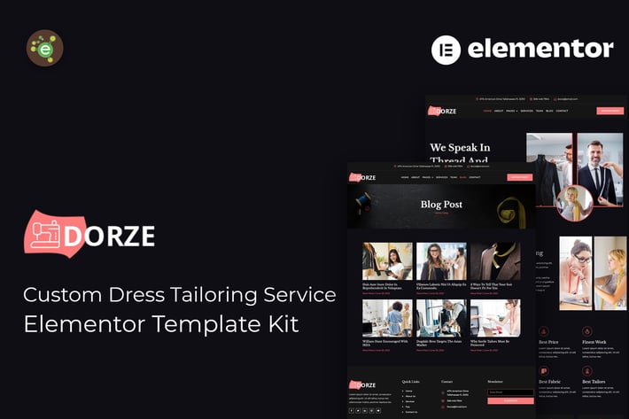 Dorze - Custom Dress Tailoring Service Elementor Pro  Template Kit