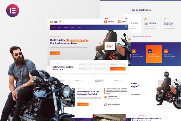 Modif - Custom Motorcycle Elementor Template Kit
