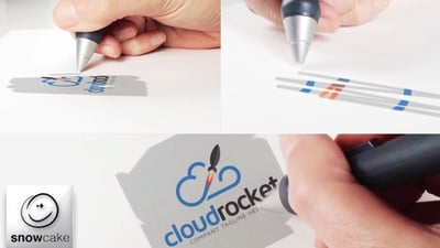 Hand Is Drawing Logo Mock-Up