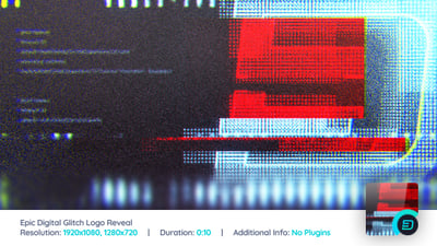Epic Digital Glitch Logo Reveal