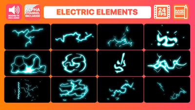Hand Drawn Electric Elements + Titles | Premiere Pro MOGRT