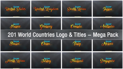201 World Countries Logo & Titles - Mega Pack