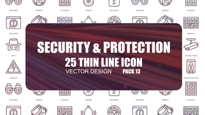 Security And Protection – Thin Line Icons