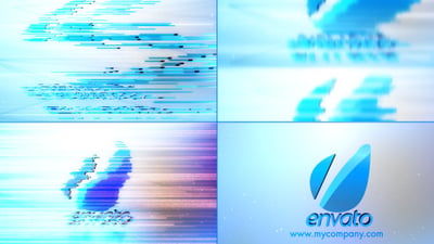 Clean Corporate Glitch Logo