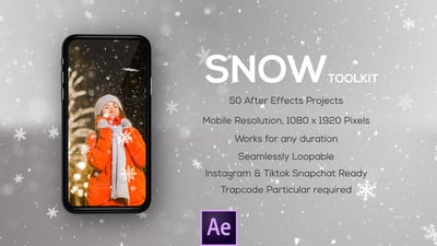 Snow Backgrounds - 50 Snow Overlays - Instagram - Vertical Resolution - For Mobile Videos