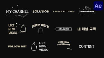Sketch Youtube Buttons And Titles for After Effects