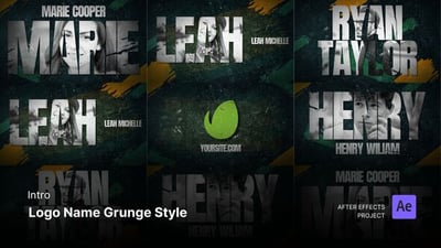 Intro/Opening Video - Grunge Logo Name After Effects Template