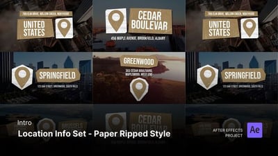 Intro/Opening - Location Info Set After Effects Project Files