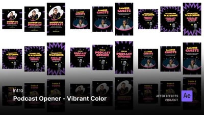 Intro/Opening - Podcast Opener Vibrant Color After Effects Project Files