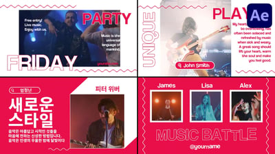 Modern Music Slides for After Effects