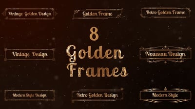 8 Golden Art Nouveau  Frames