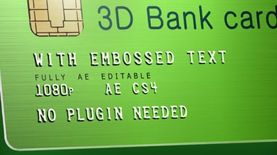 3D Bank Card with Embossed Text