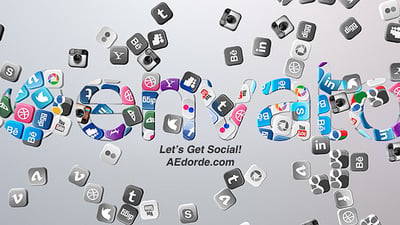 Falling Social Icons - Logo reveal