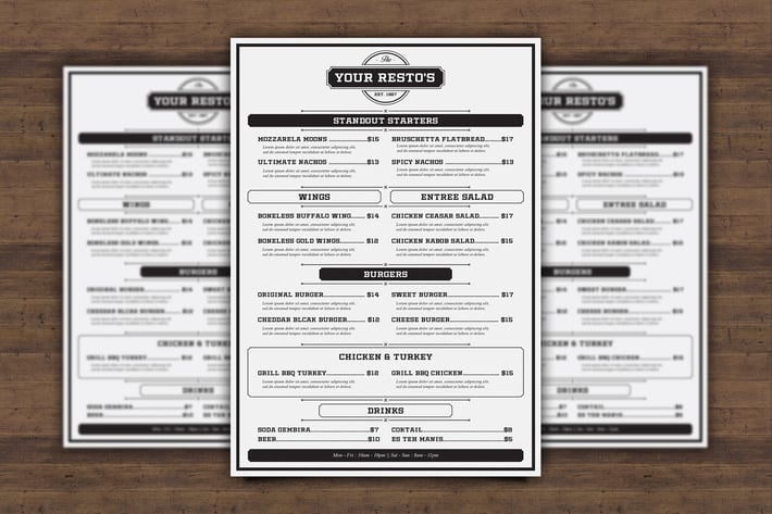 Vintage Resto Menu
