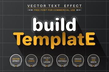 Build template - editable text effect,  font style