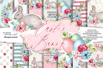 Cute Easter Bunny digital paper
