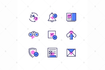 Business and management - line design style icons