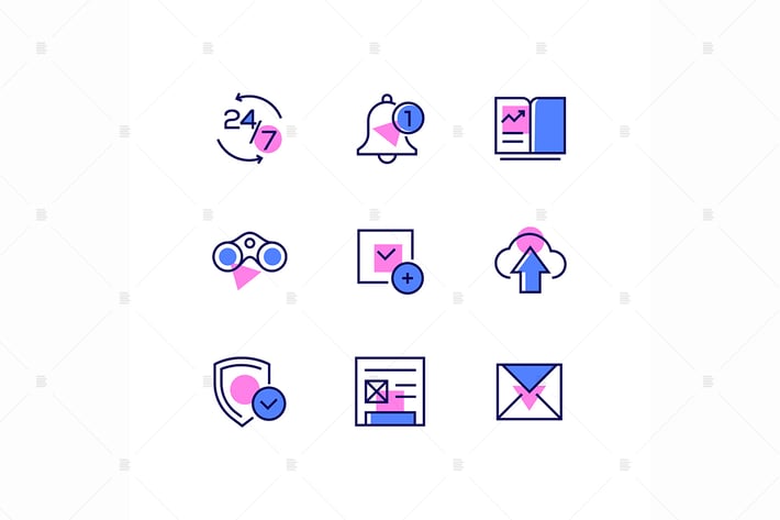 Business and management - line design style icons