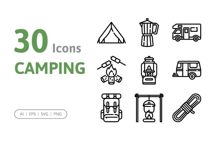 30 Camping Icons