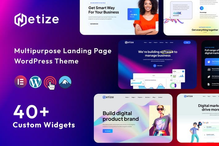 Metize - Landing Page WordPress Theme 