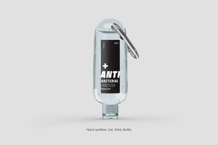 Hand Sanitizer Gel 50ml Bottle Front w Latch