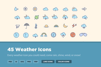 45 Season and Weather Icons