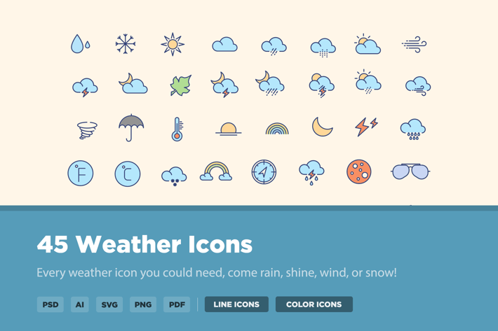 45 Season and Weather Icons