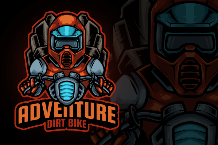 Adventure Dirt Bike Mascot Logo