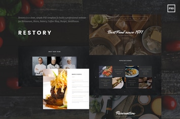 Restory - Restaurant and Cafe PSD Template