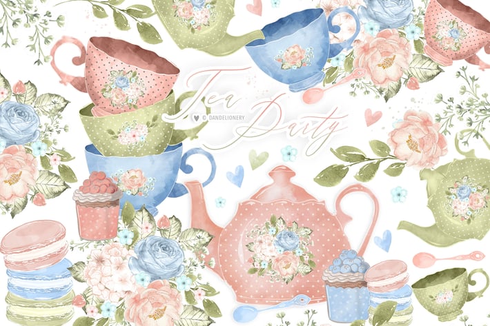 Tea Time clip arts
