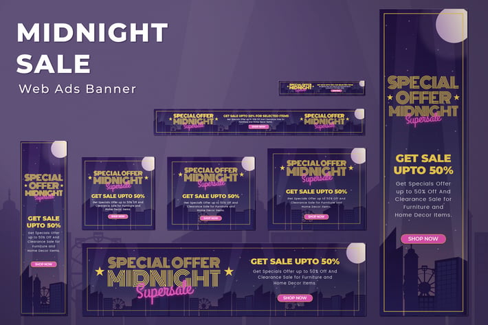 Midnight Sale - Web Ads Banners