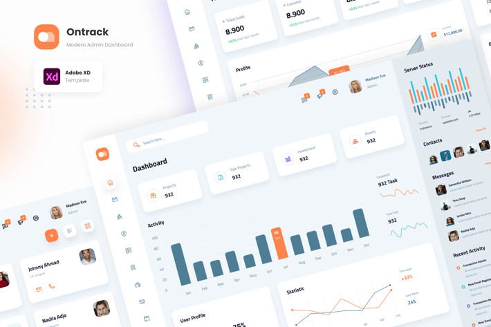 Ontrack - Clean Modern Admin Dashboard Template