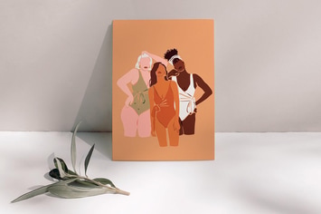 Summer Girls Portrait in Swimsuits Print