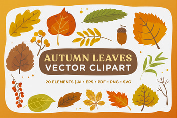 Autumn Leaves Vector Clipart Pack