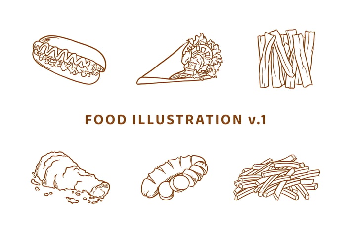 Food Illustration V.1 (Outline Version)
