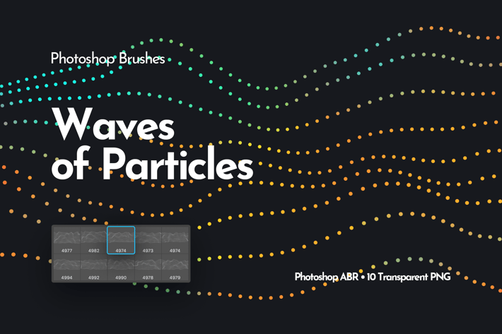 Waves of Particles Photoshop Brushes