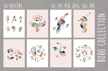 Summer Boho Cliparts 
