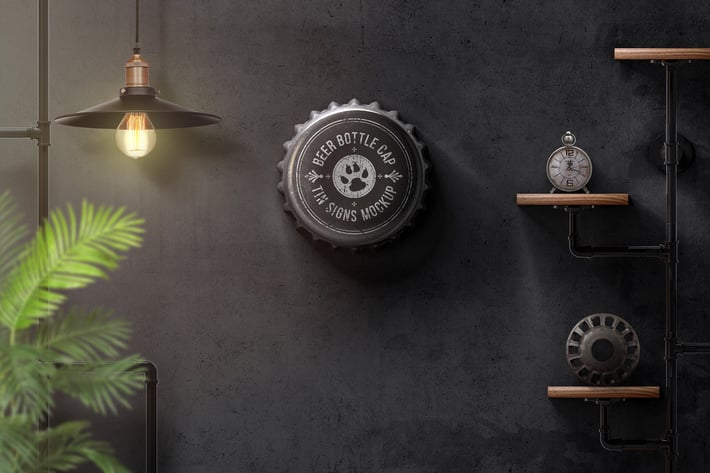 Bottle Cap Metal Tin Signs  Mockup