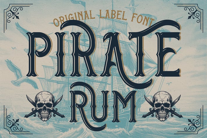 Pirate Rum Vintage Label Font