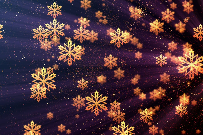 Christmas Golden Snowflakes