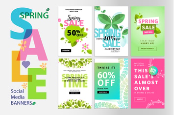 Spring sale banners 