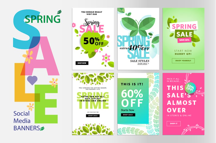 Spring sale banners 