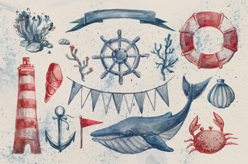 Nautical Watercolor Set