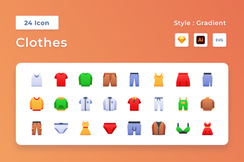 Clothes Gradient Icon Set