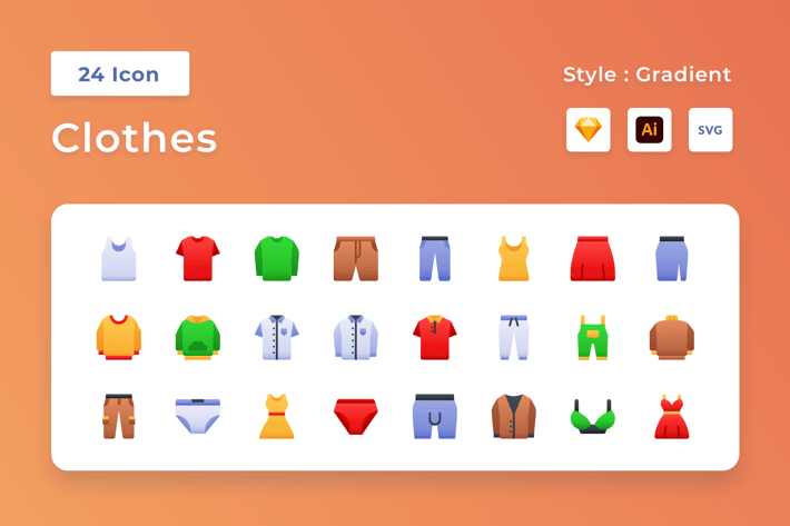 Clothes Gradient Icon Set