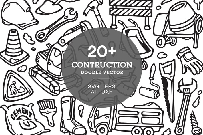 Contruction Doodle Art Illustration