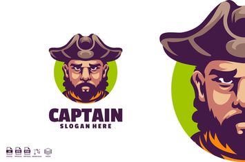 Captain Pirate logo template